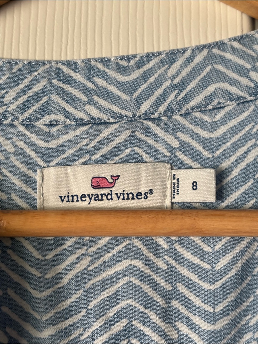 Vineyard Vines Blue and White Chevron Shirt Dress - Picture 5 of 6